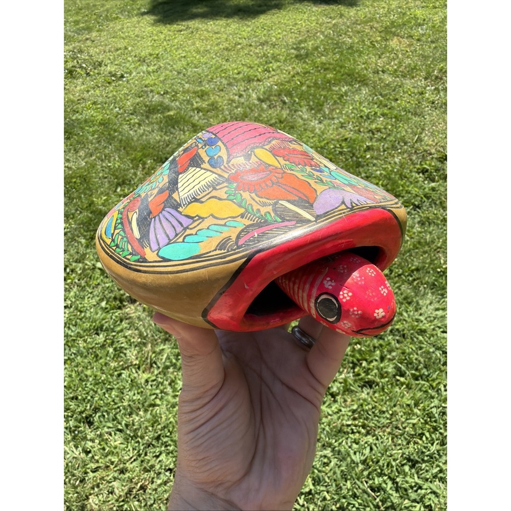 Romeo Pichardo Mexican Folk Art Turtle Wobbly Head Pottery Hand Painted